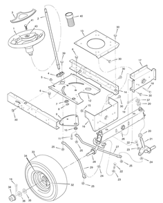 Steering Diagram and Parts List for 405013X50C 2007 Briggs and Stratton Lawn Tractor
